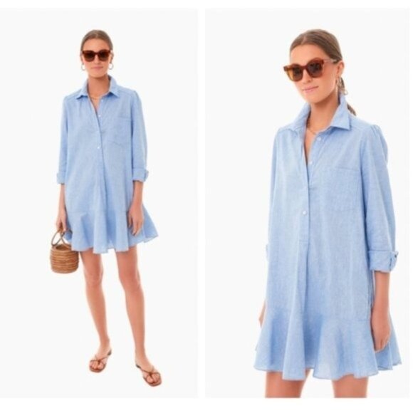 Tuckernuck Dresses & Skirts - Tuckernuck | NEW Chambray Callahan Denim Collared Mini Shirt Dress Size XXS